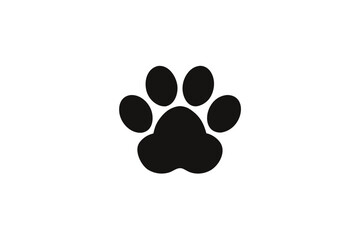 Dog paw print icon vector with animal footprint symbol illustration