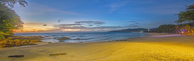 Panoramic sunset view Kata Beach Phuket