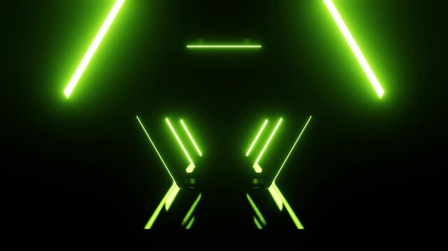 Hexagon light green tunnel VJ loop background