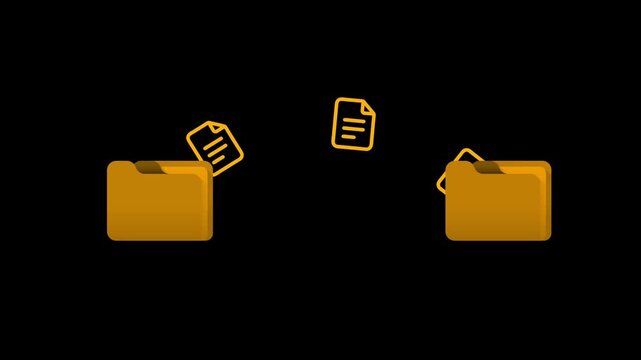 Abstract 3D Animation of Document Exchange Between Folders