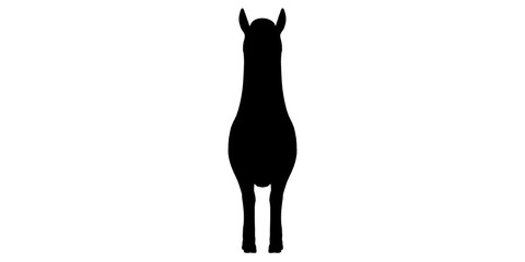 Silhouette of an Alpaca for Print