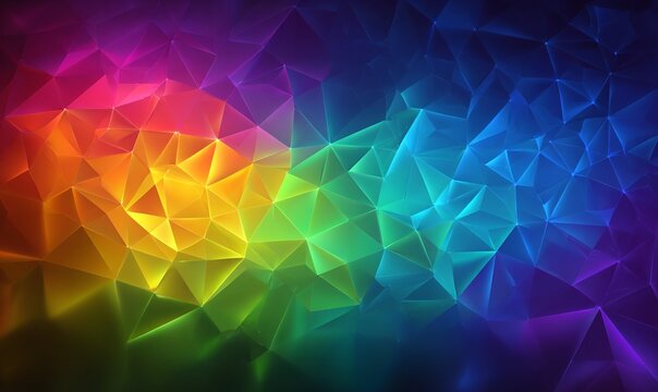 Astratto sfondo geometrico arcobaleno a bassa polimerizzazione