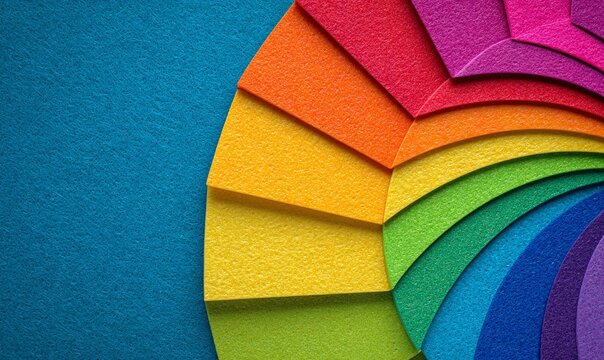 Spettro di colori a ventaglio, carta colorata, texture vibrante