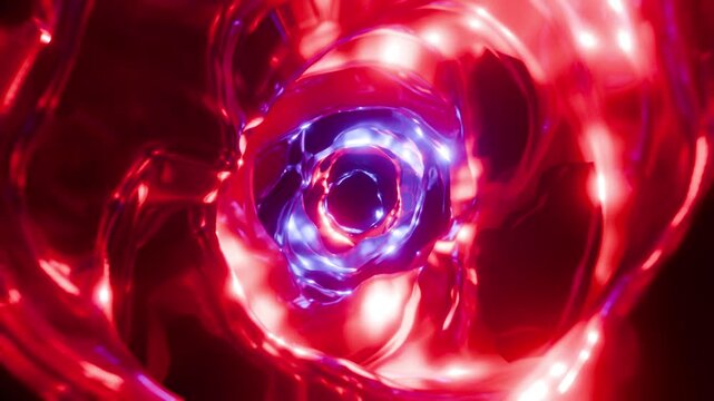 New Red with blue bloom Space tunnel VJ loop background