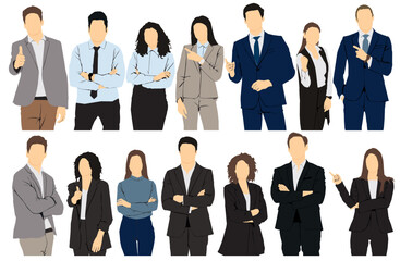 people business set collection businesspeople businessman and businesswomen business meet