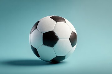 Fototapeta premium Soccer ball on simple background ideal for athletic promotions and branding opportunities in the sports industry