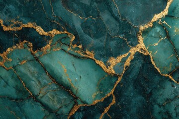 Elegant dark teal marble texture with luxurious gold accents ideal for high-end interiors and sophisticated brand aesthetics