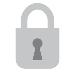 Padlock icon symbolizing safety, data protection, and secure financial operations. Vector illustration isolated on white background, flat design