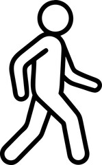 A clean modern graphic representation of a person in motion suitable for digital interfaces and branding