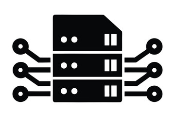 Flat Data Center Icon for Internet Security & Networking