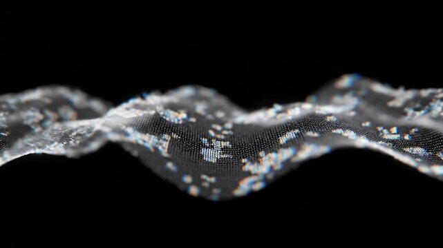 Mesmerizing data wave flowing in the dark, perfect for tech presentations or futuristic concept visuals, add a modern digital vibe to your project