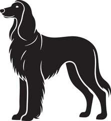 Elegant afghan hound profile silhouette illustration for design projects