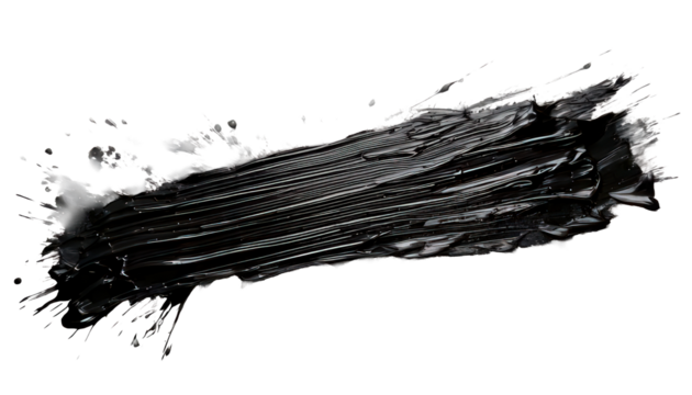 Abstract black brushstroke on white background for graphic design projects