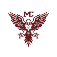 Fototapeta premium Hawk diving with claws, fierce logo design shows club pride and attitude