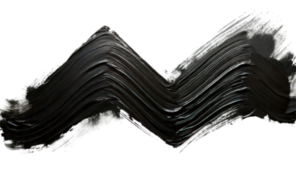 Abstract black paint zigzag pattern on a white background for design use