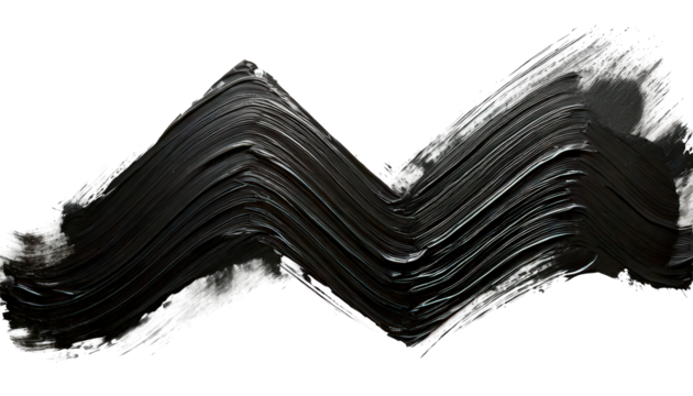 Abstract black paint zigzag pattern on a white background for design use