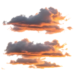 Fototapete Sonnenuntergang Colorful sunset clouds isolated on white or transparent png background  © Samoresh