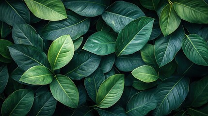 Abstract Green Leaf Texture with Tropical Foliage Nature Background for Digital Wallpaper, Eco Poster Design, Botanical Theme Decor, or Educational Material. Vibrant Organic Pattern and Lush Jungle Ae