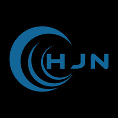HJN letter design. HJN letter technology logo design on a Black background. HJN Monogram logo design for an entrepreneur and business