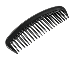 Black comb hair styling beauty care accessory grooming personal hygiene on transparent background