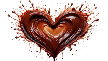Chocolate heart splash delicious romantic concept for food and valentine designs