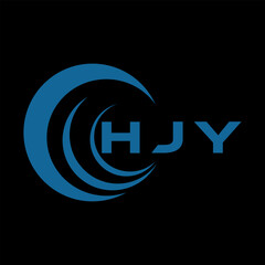HJY letter design. HJy letter technology logo design on a Black background. HJY Monogram logo design for an entrepreneur and business
