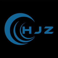 HJZ letter design. HJZ letter technology logo design on a Black background. HJZ Monogram logo design for an entrepreneur and business