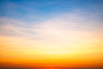 Beautiful , luxury soft gradient orange gold clouds and sunlight on the blue sky perfect for the...