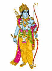 hand drawn digital art of lord ram