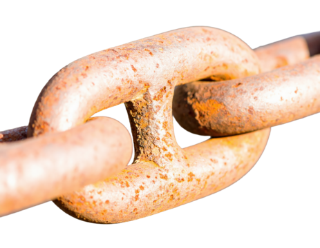 Close up of a rusty metal chain industrial texture and aged details