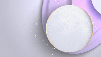 Elegant, layered circles in muted lavender and white.