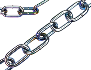 Close up of a shiny metallic chain against a black background