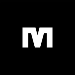Simple letter M logo vector design in a modern style. Isolated black color on a white background.