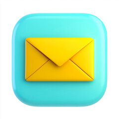 Yellow Envelope on Blue Rounded Icon