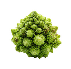 Close-up of a Romanesco broccoli head, showing intricate fractal patterns