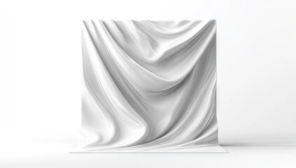 Fototapeta premium White fabric draped in elegant folds.