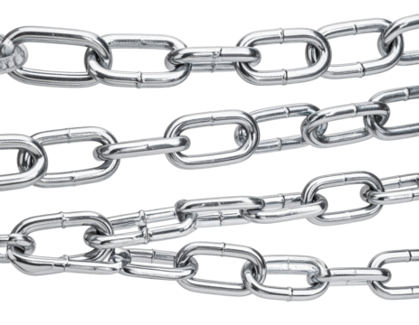 Close up of shiny metal chains industrial texture and steel hardware