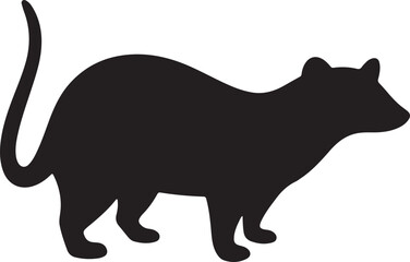 African civet profile silhouette vector illustration