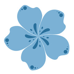 blue flower vector with transparant background 