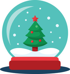 Christmas Tree Inside Snow Globe.