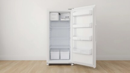 Fototapeta premium Empty fridge with open door
