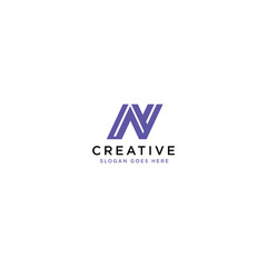 Letter N Line Solution Technology Digital Curve Linear Innovation Modern Vector Logo Design