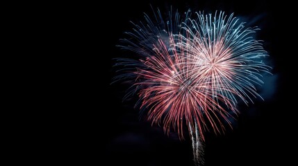 Fireworks display at night