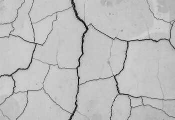 Obraz premium Rough, cracked concrete wall texture with aged scratches and distressed surface, cement, damaged