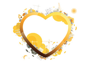 Construction industry A013 heart shape show the love of Construction vector illustration graphic EPS 10
