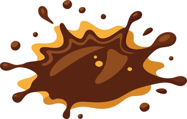 dark chocolate splash realistic icon.