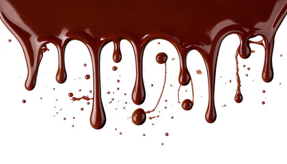 Dark chocolate drips down with textured background for culinary and design projects