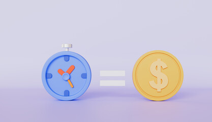 Time value of money, Save time, Money saving, Time management concept