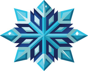 Elegant Winter Snowflake Crystal Vector Design.