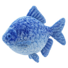 Adorable Round Blue Plush Fish Toy with Soft Fluffy Textures for Kids and Decoration